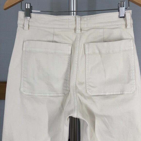 Everlane Cropped Straight Short Cuffed Hem Denim Jean in Bone‎ Sz 4 - Picture 9 of 16